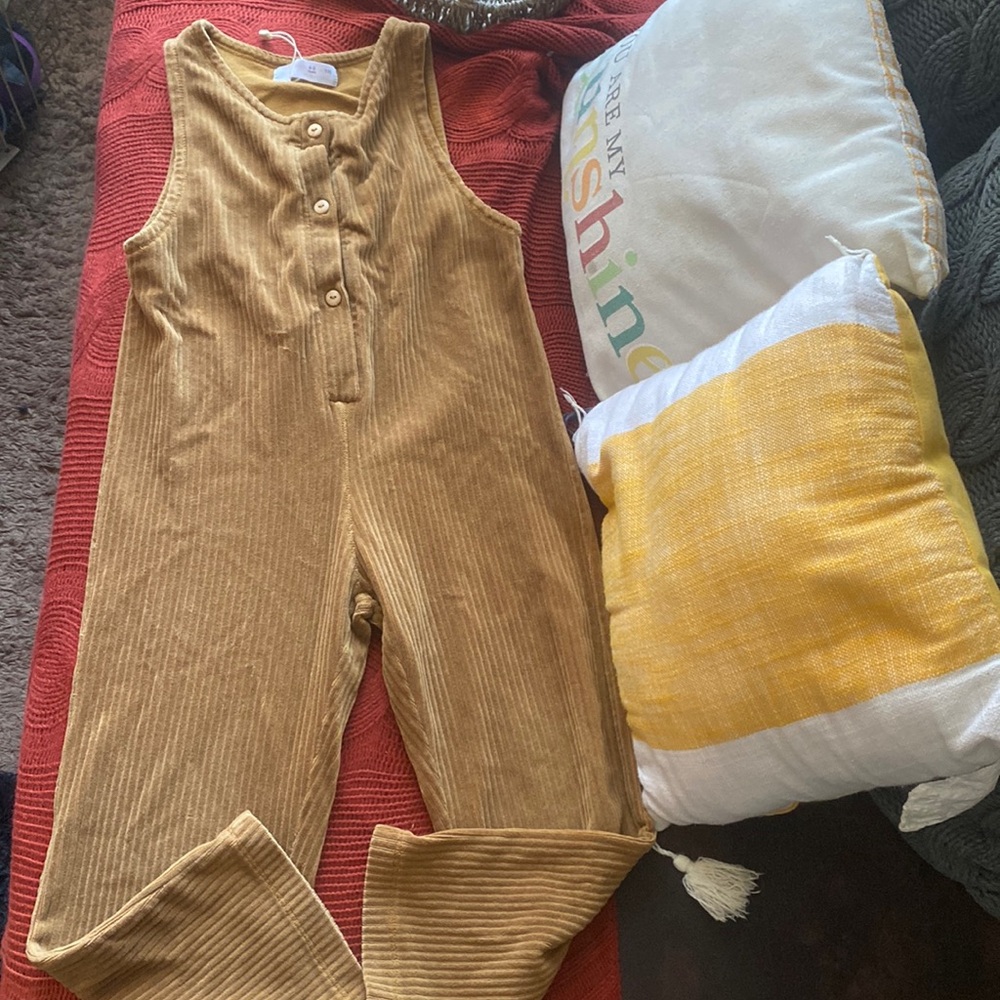 Zara Brown velvet jumpsuit